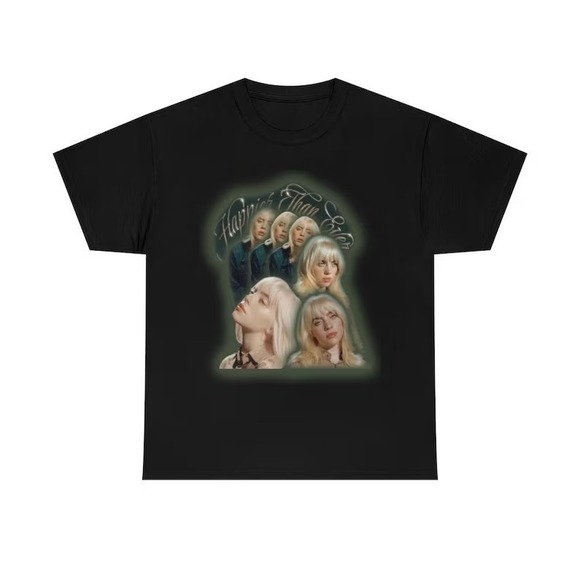 Billie Eilish Happier Than Ever T-Shirt Billie Elish Concert Merch - Picture 1 of 4